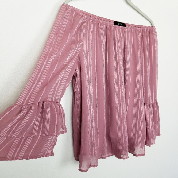 BCX Tops - BCX | boho | bell sleeve | off shoulder | metallic